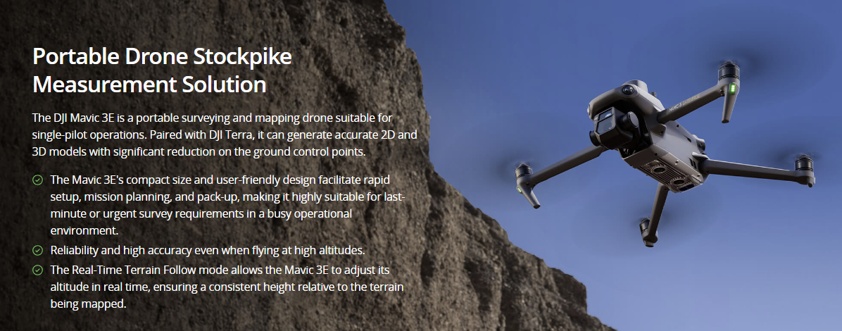 Portable Drone Stockpike Measurement Solution